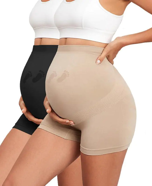 Y25D Maternity Shapewear Seamless Underwear Over Bump Pregnancy Shorts High Waist Panties Under Dress Belly Support