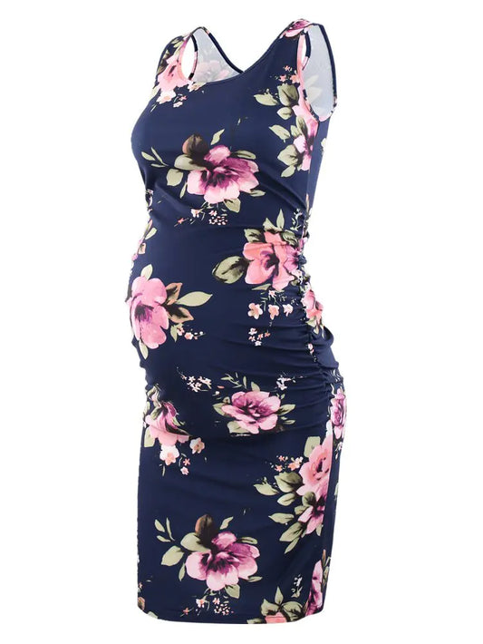 Womens Maternity Sleeveless Dresses Maternity Tank Dress Mama Baby Shower Pregnancy Dress
