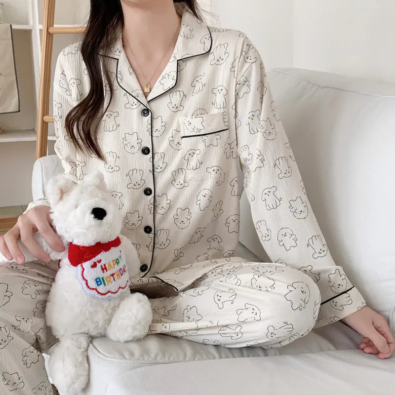 Maternity Nursing Pajama Set for Spring & Autumn