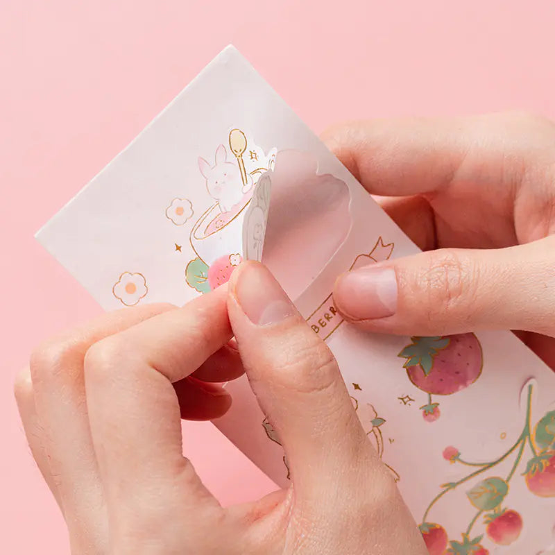Cute Korean Strawberry Sticker for DIY Journals