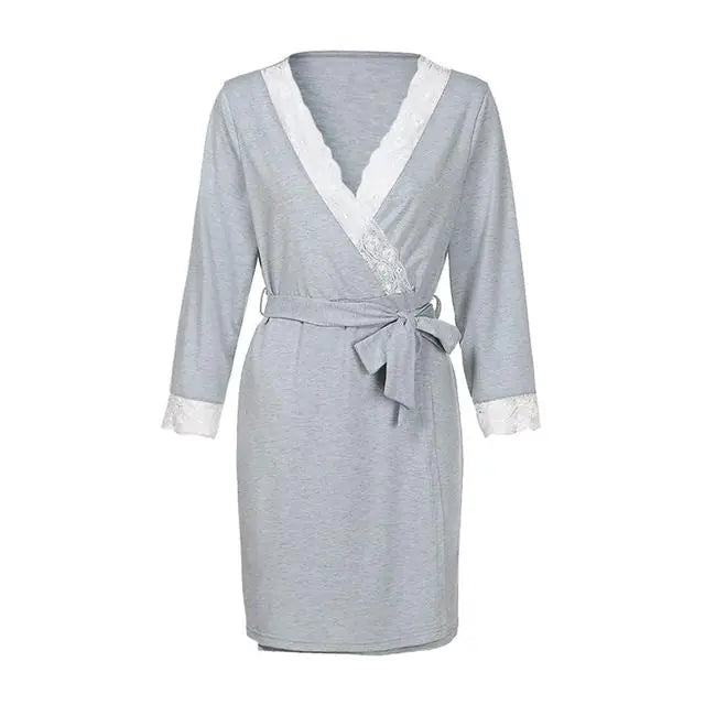 Lace Maternity Nursing and Hospital Pajamas Set