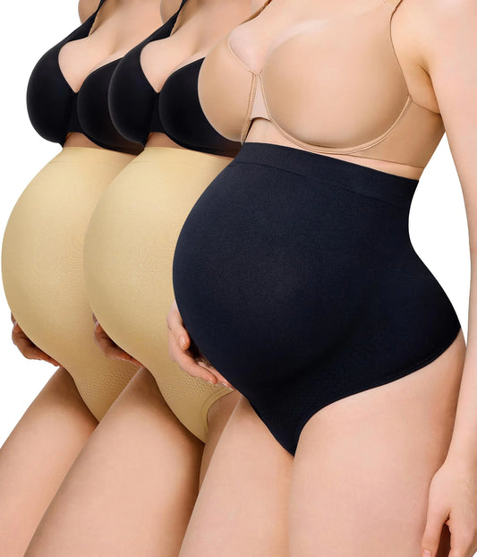 3 Packs Maternity Thongs Underwear Maternity Shapewear Shorts Pregnancy Underwear Panties for Baby Show Dress