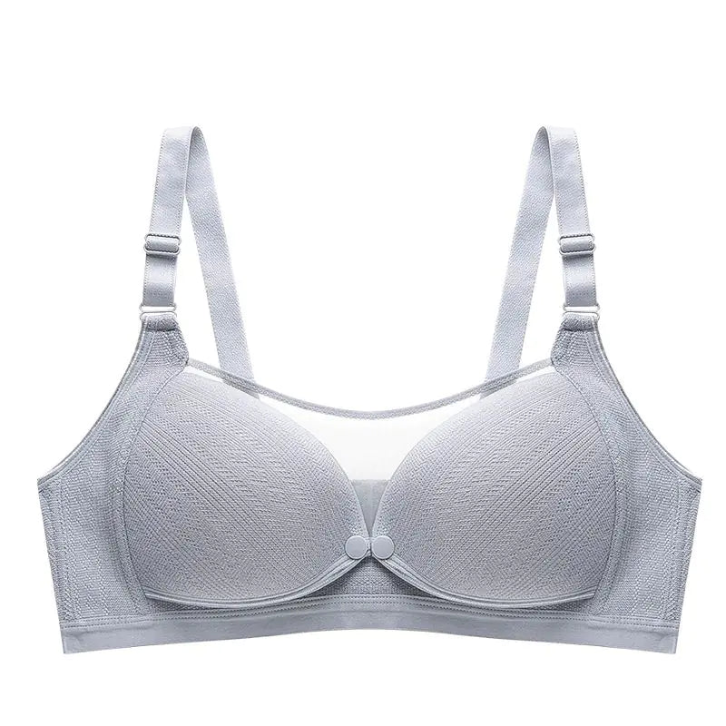 Translucent Mesh Maternity Nursing Bra with Front Button