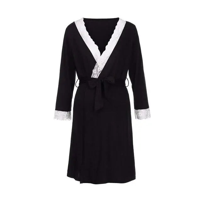 Lace Maternity Nursing and Hospital Pajamas Set