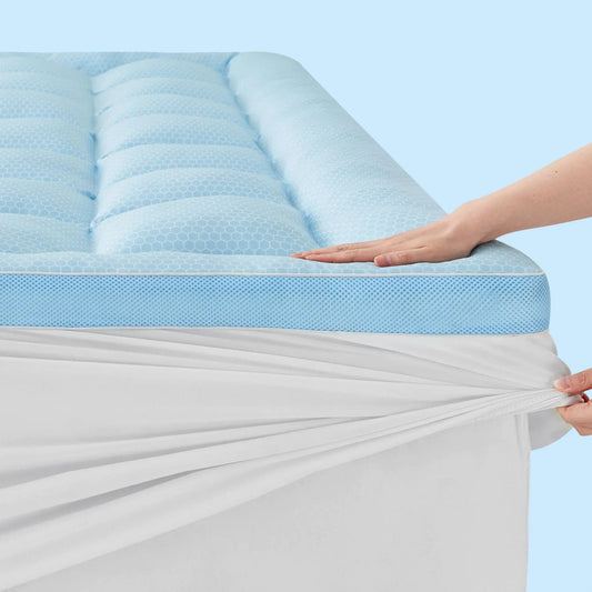 BEDELITE Pillow Top Mattress Topper for Back Pain Relief(1200GSM Down Alternative) Cooling Mattress Topper King Size for Hot Sleepers Extra Thick Quilted Mattress Pad Cover with 8"-21" Deep Pocket