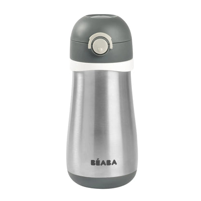 Kids Stainless Steel Water Bottle Baby to Toddler Insulated Water bottle Close Top On The Go Kids Water bottle Toddler Thermos Water bottle (Charcoal)