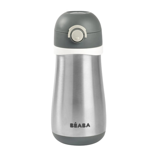Kids Stainless Steel Water Bottle Baby to Toddler Insulated Water bottle Close Top On The Go Kids Water bottle Toddler Thermos Water bottle (Charcoal)