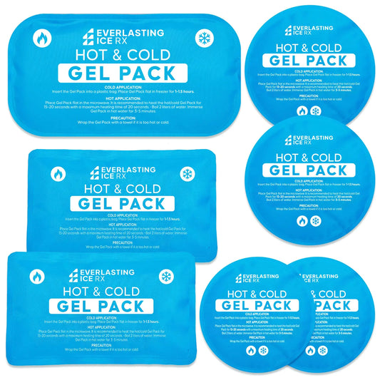 Reusable Hot and Cold Gel Ice Packs for Injuries - 7 Pack Variety Gel Ice Pack Set - Hot and Cold Therapy Solution for Injuries Cold Packs for Pain Relief - Ice Packs for Injuries Reusable