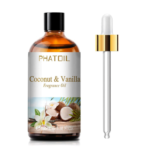 Coconut & Vanilla Fragrance Oils for Aromatherapy Essential Oils for Diffusers for Home Perfect for Diffuser Yoga DIY Candle and Soap Making - 100ml