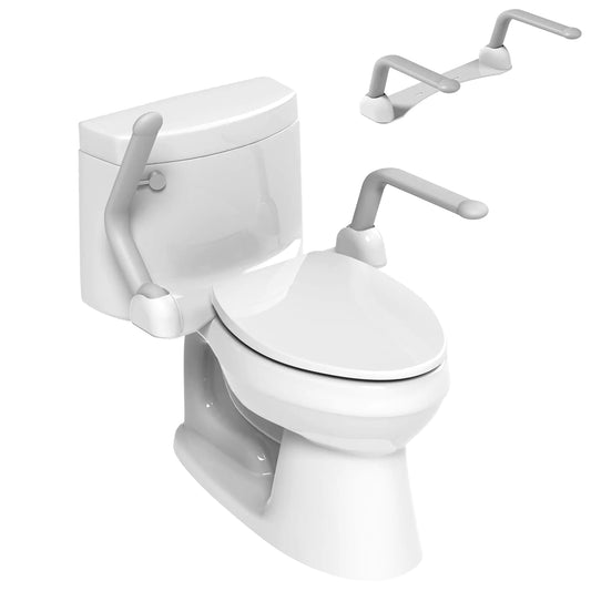 EASYWOW Toilet Safety Rails Foldable Toilet Handrail Easy Installation Heavy Duty Armrest Frame for Elderly Senior Handicap and Pregnant