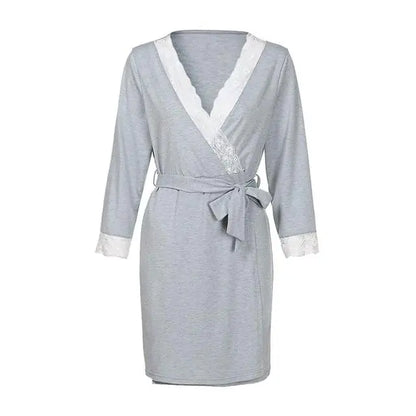 Lace Maternity Nursing and Hospital Pajamas Set