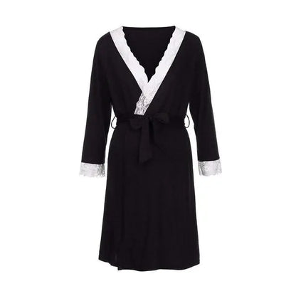 Lace Maternity Nursing and Hospital Pajamas Set