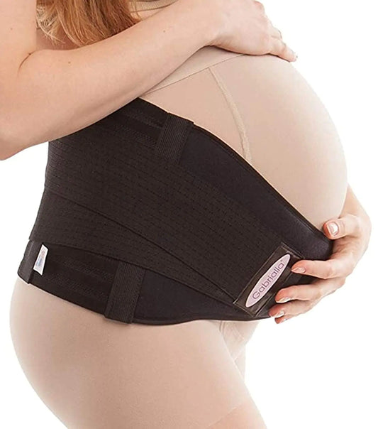 GABRIALLA Pregnancy Belly Band - Strong Support 8" Wide Made In USA Black (XL)