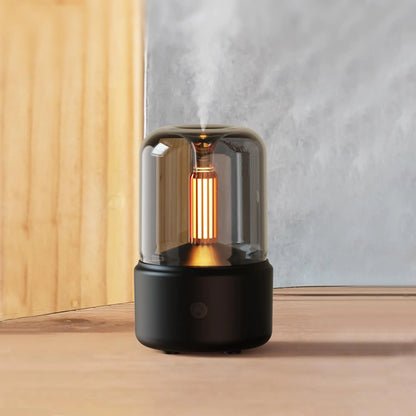 Essential Oil Diffuser 150ml Aromatherapy Diffuser with Auto Shut-Off Function Ultrasonic Diffusers for Essential Oils Cool Mist Humidifier with Warm Lights for Home&Office-Black