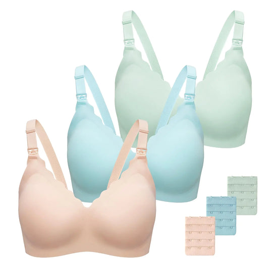 Dresime Nursing Bras for Breastfeeding 3 Pack Seamless Maternity Bra Ultra Comfort Pregnancy Sleep Bralette for Women