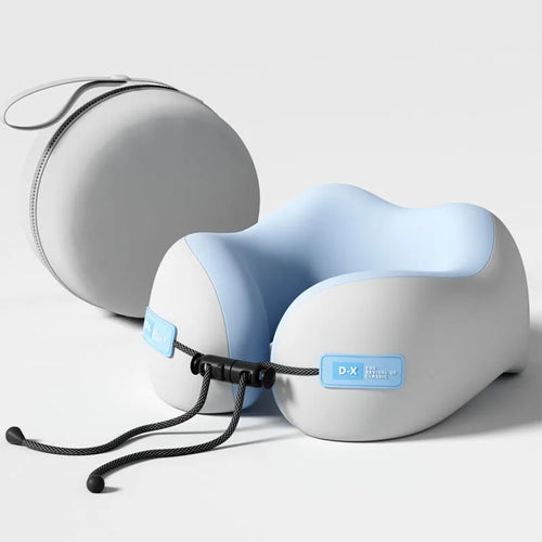 U-Shaped Memory Foam Travel Pillow – Soft Neck Support Cushion with Massage Function, Cervical Care Airplane Pillow for Comfortable Sleep