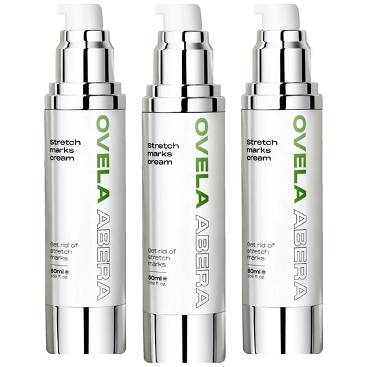 Abera Ovela Maternity Stretch Mark Cream for Pregnancy and Weight Fluctuations Stretch Mark Treatment Pregnancy Must Haves Deep Stretch Mark Removal All Skin Types 1.69 fl oz Set of 3