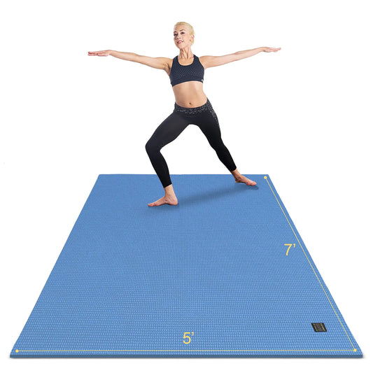 Large Yoga Mat 6x4/6x6/7x5(7mm/9mm) Extra Thick Workout Mats for Home Gym FlooringUltra Comfortable Non-Slip Quick Resilient Barefoot Wide Exercise Mat for PilatesStretchingMeditation