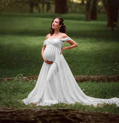 Fluttering Tail Sleeve Long Dress for Pregnant Women