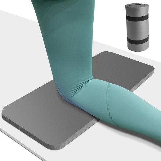 Yoga Knee Pad Cushion Thick Yoga Mat 0.8inch (20mm) with Yoga Mat Carrier Strap Mats for Pain Free Knees Elbows Wrists and Back Workout Mats for Home Gym Yoga Pilates Planks Ab Rollers (Grey 24"x10"x0.8")
