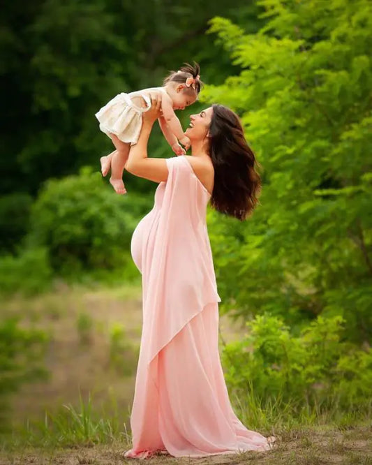 Mercerized Cotton Long Dress for Pregnant Women
