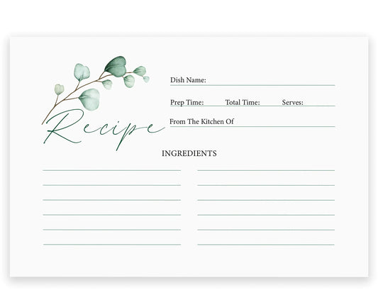 Premium Recipe Cards Double Sided- 4x6 Inches Thick Recipe Card with Plenty of Writing Space - Set of 50 Blank Recipe Cards - Ideal Recipe Cards for Bridal Shower WeddingsGraduation and Mothers Day