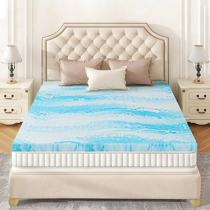Mattress Topper Twin - 2 Inch Memory Foam Mattress Topper Cooling Gel Infusion CertiPUR Certified