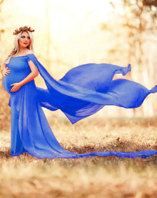Mercerized Cotton Long Dress for Pregnant Women