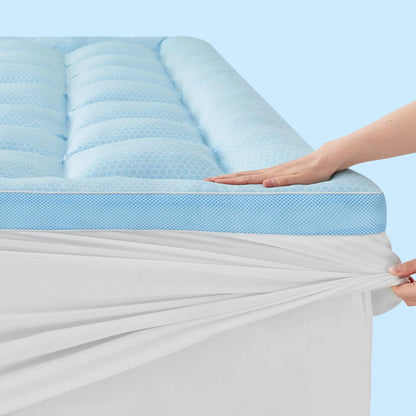 BEDELITE Pillow Top Mattress Topper for Back Pain Relief(1200GSM Down Alternative) Cooling Mattress Topper King Size for Hot Sleepers Extra Thick Quilted Mattress Pad Cover with 8"-21" Deep Pocket