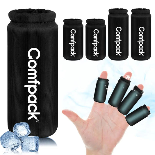 Comfpack Finger Ice Pack Sleeves for Arthritis 4PCS Finger Toe Thumb Gel Ice Packs Reusable Hot Cold Compression Finger Ice Packs for Trigger Finger Swelling Injuries Gout Sprain