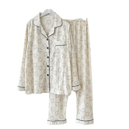 Maternity Nursing Pajama Set for Spring & Autumn