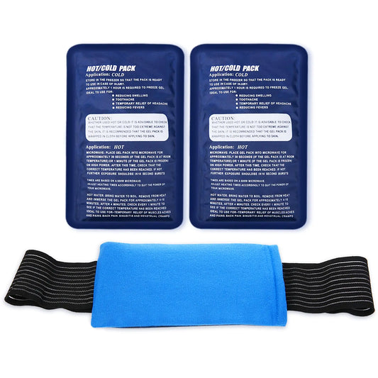 Ice Pack (3-Piece Set) Ice Packs for Injuries Reusable Gel Ice Packs Support Alleviate Joint and Muscle Pain - Hot and Cold Packs for Knees Back Shoulder & More