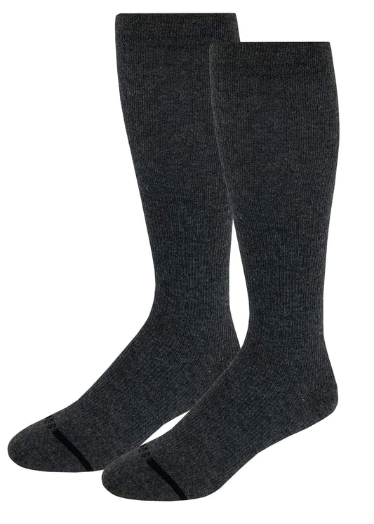 Dr. Shams Merino Wool Compression Knee High Socks Ideal for Hiking Travel-Sports-Nurses-Reduces Swelling (Charcoal Small/Medium)