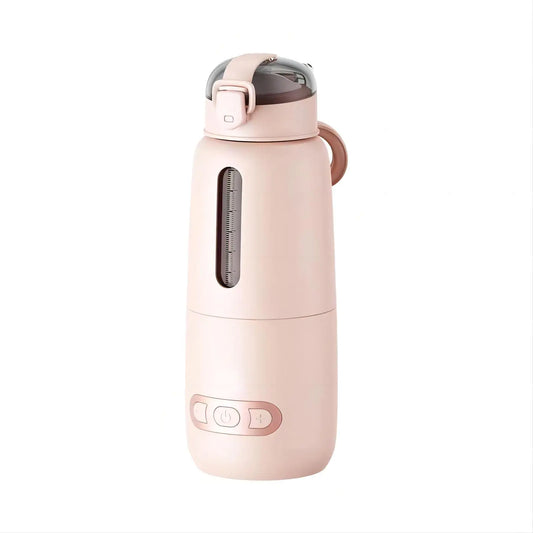 Takyyds Smart Portable Milk WarmerRechargeable USB Bottle Warmer for Baby Breastmilk and FormulaPortable Water WarmerInstant Water Warmer Smart Baby Flask (Pink)