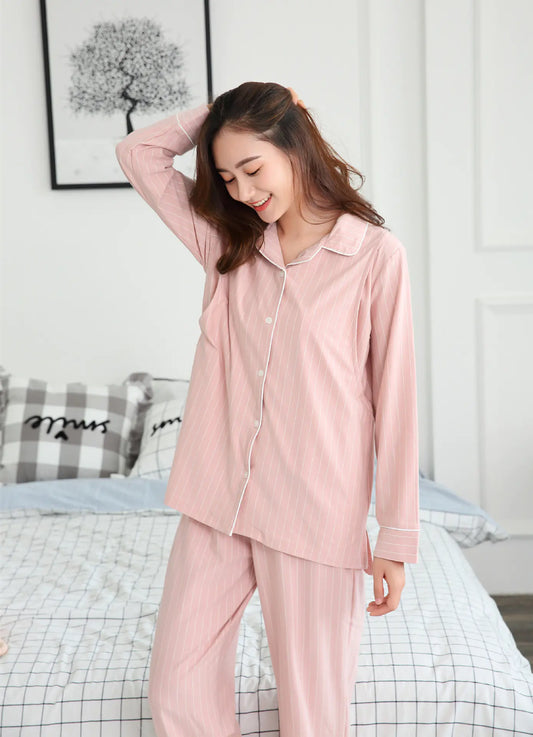 New Long Sleeve Maternity Nursing Pajamas Set