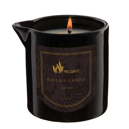 MELONY Massage Oil Candle for Pure Relaxation- 8.1 oz- Moisturizing Essential Oil Body Massage Candle for Home Spa- Amazing Gift for Women & Men (Lavender)