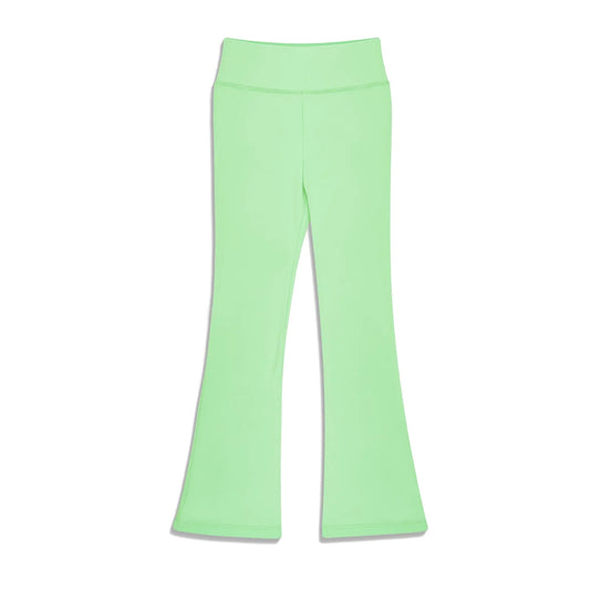 BIG ELEPHANT Girls Flare Leggings Kids Bell Bottoms High Waisted Bootcut Yoga Dance Flared Pants Light Green