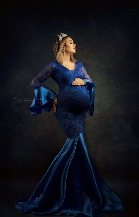 Lace Mopping Floor Dress for Pregnant Women